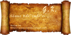 Giesz Kálmán névjegykártya