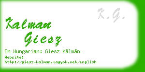 kalman giesz business card