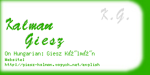 kalman giesz business card